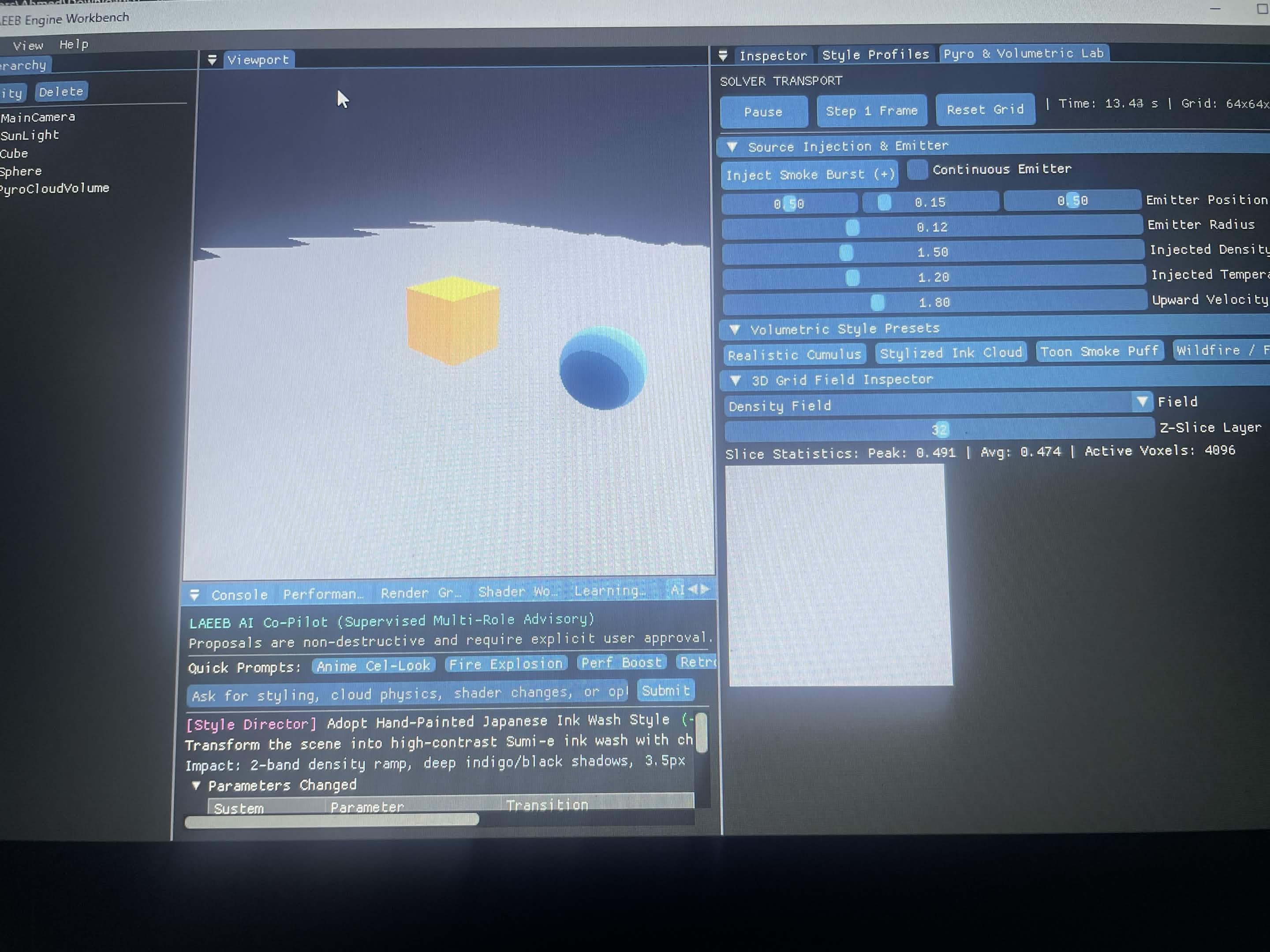 LAEEB Engine Workbench — Pyro & Volumetric Lab